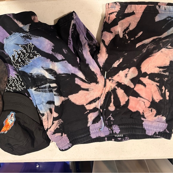 Ripndip blaze Tie-Dye embroidered Hoodie, shorts and hellride hat Cap Set - Picture 5 of 12